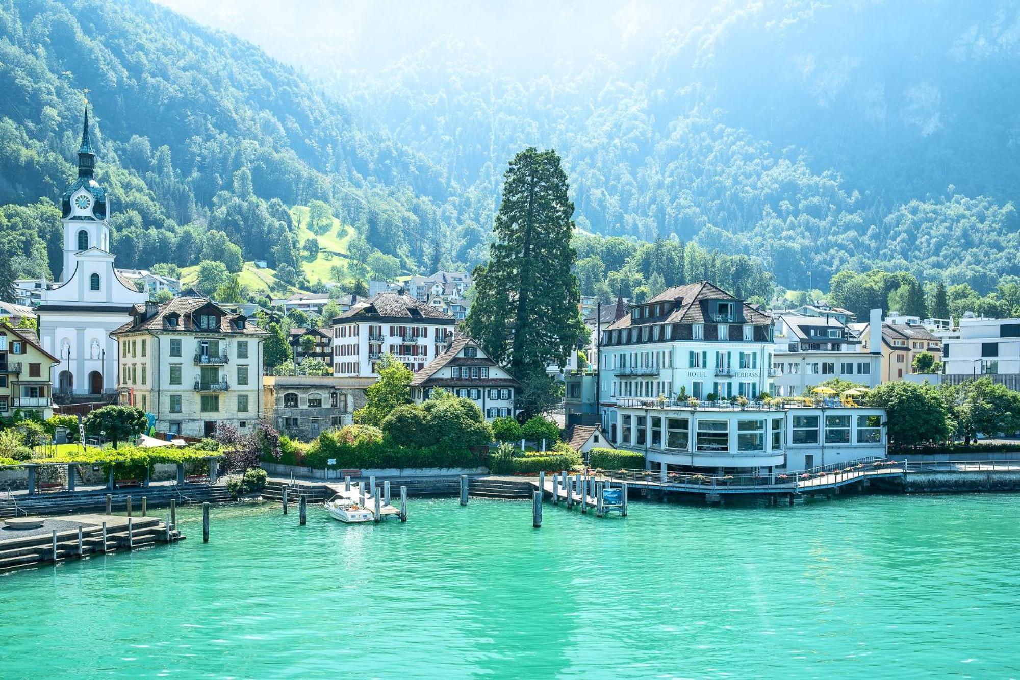 Hotel Terrasse Am See Vitznau Exterior foto